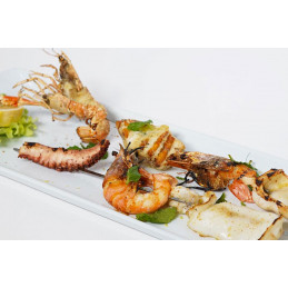 Mix van gegrilde vis BBQ